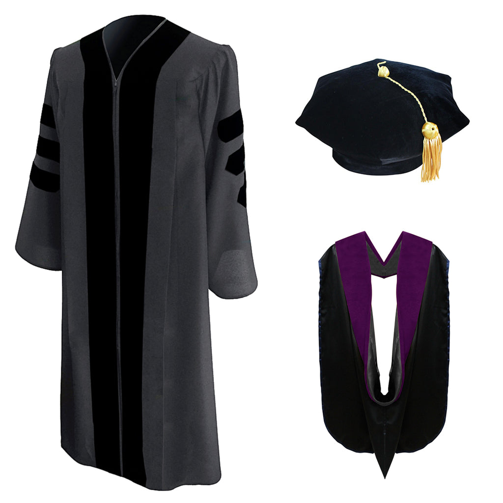 Deluxe Bachelors Graduation Gown, Cap and Hood Set - GraduatePro